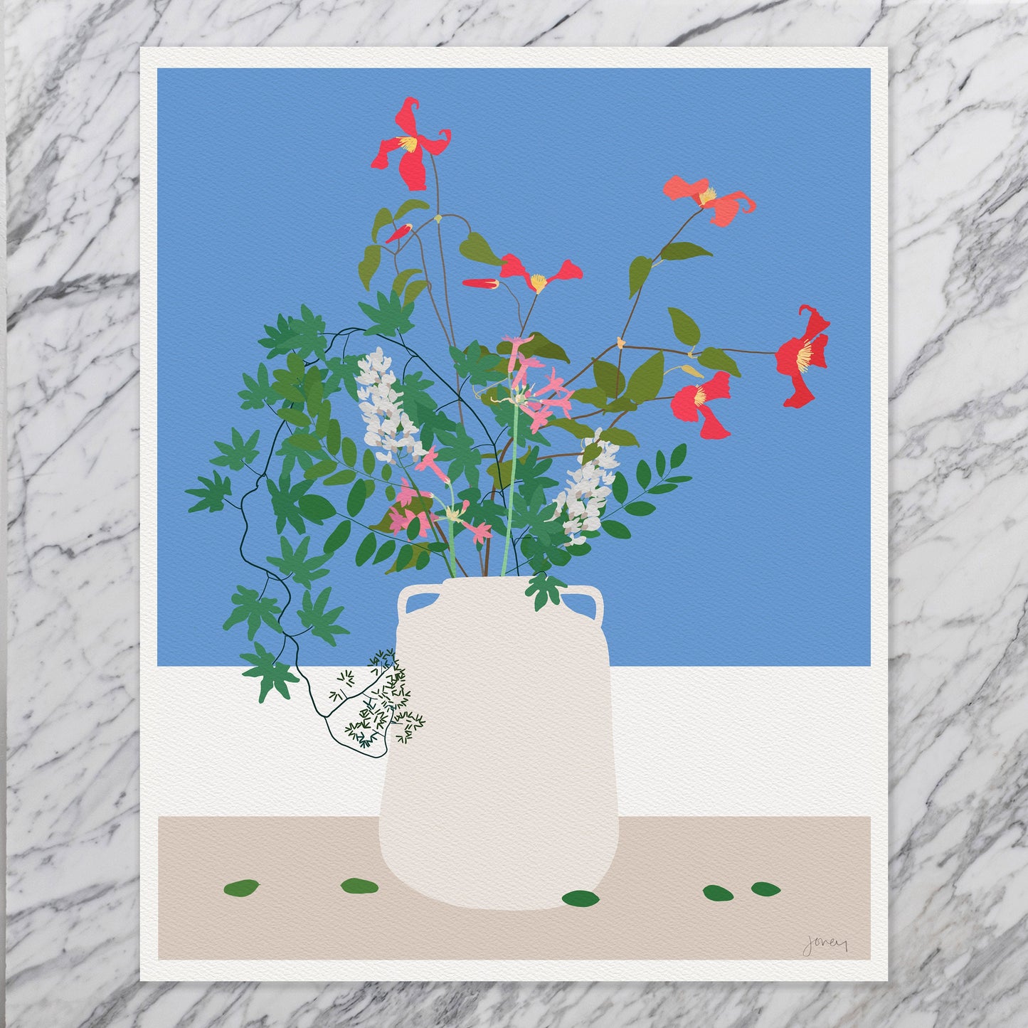 Clematis Abstract Still Life Art Print - Unframed or Framed - 210331