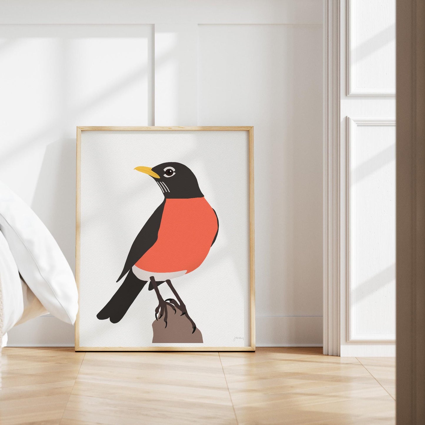 Red Breasted Robin Art Print - Unframed or Framed - 241230