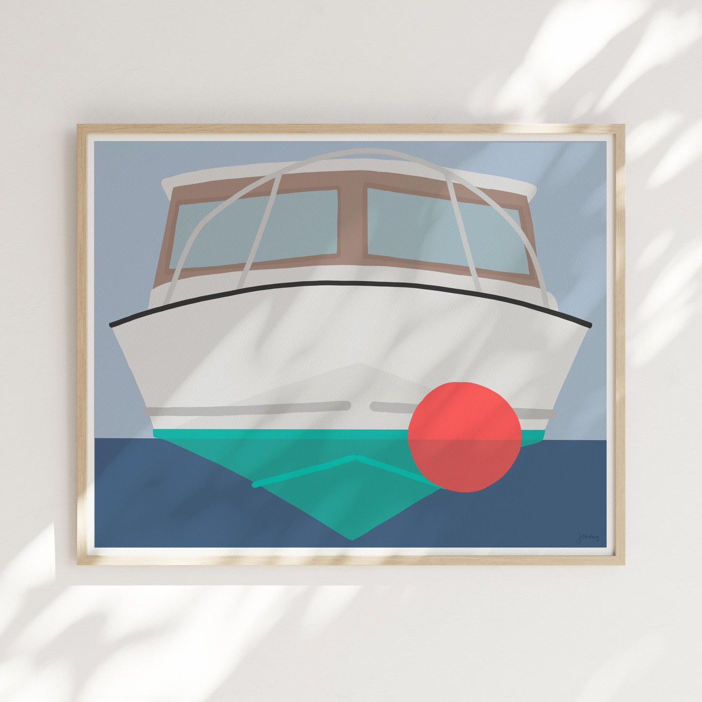 Cabin Cruiser Boat Art Print - Signed - 260524