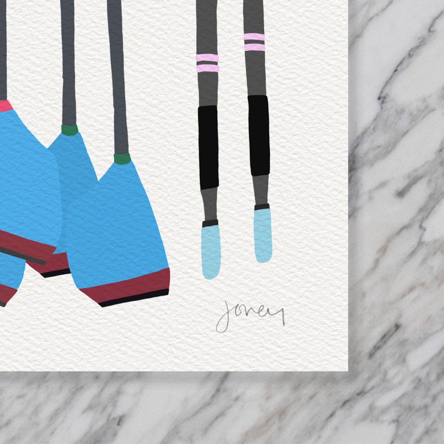 Rowing Crew Oars Art Print - Unframed or Framed - 250525