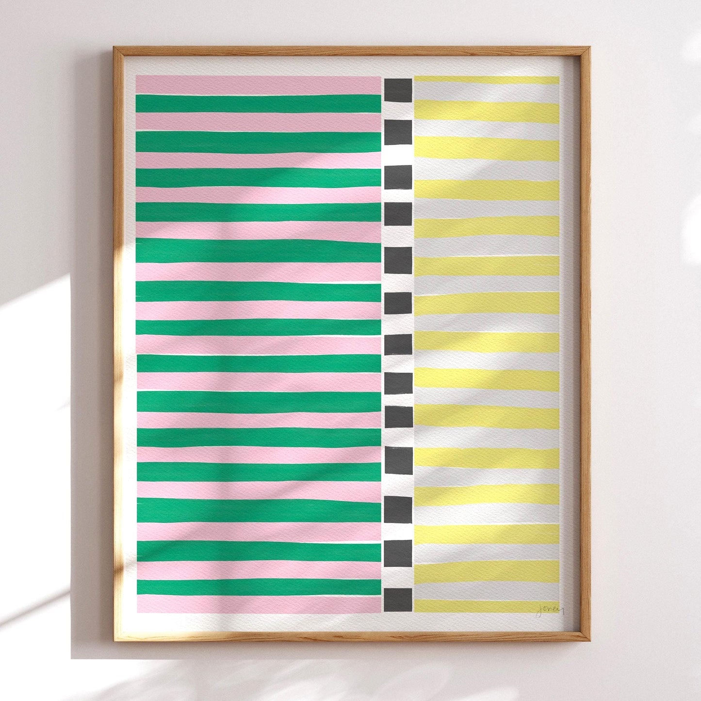 Pink and Green Abstract Art Print - Unframed or Framed - 200810