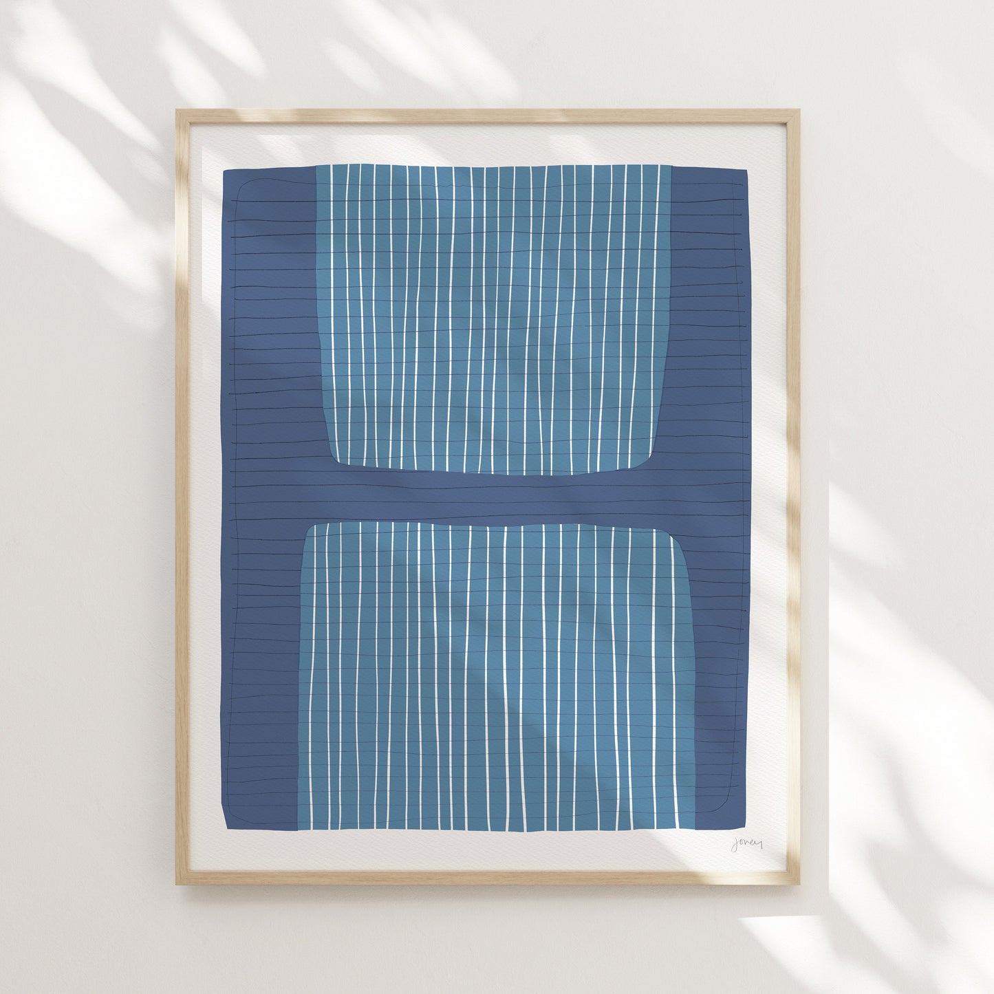 Blue Calming Abstract Art Print - Unframed or Framed - 190326