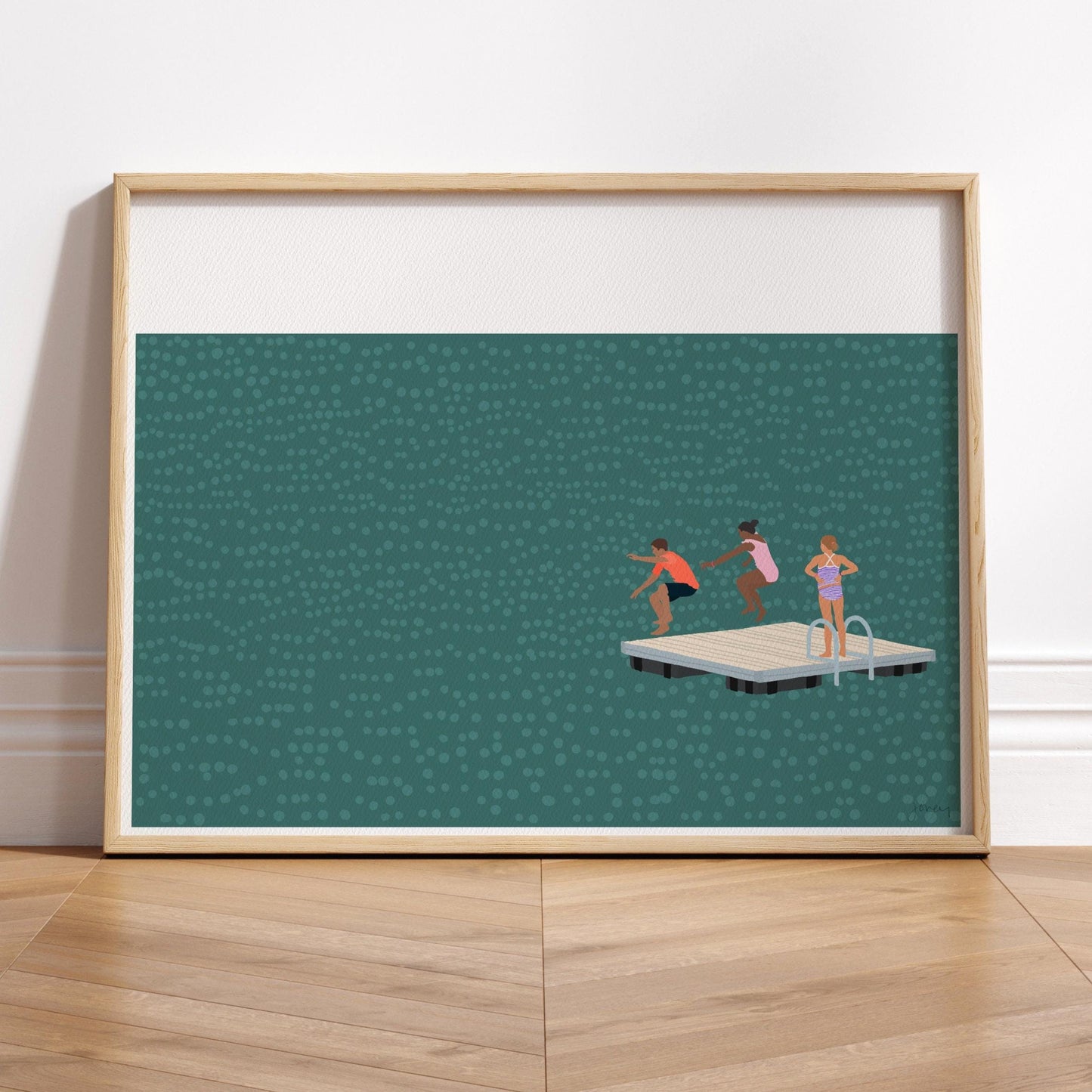 Lake Swim Platform Art Print - Unframed or Framed - 210602