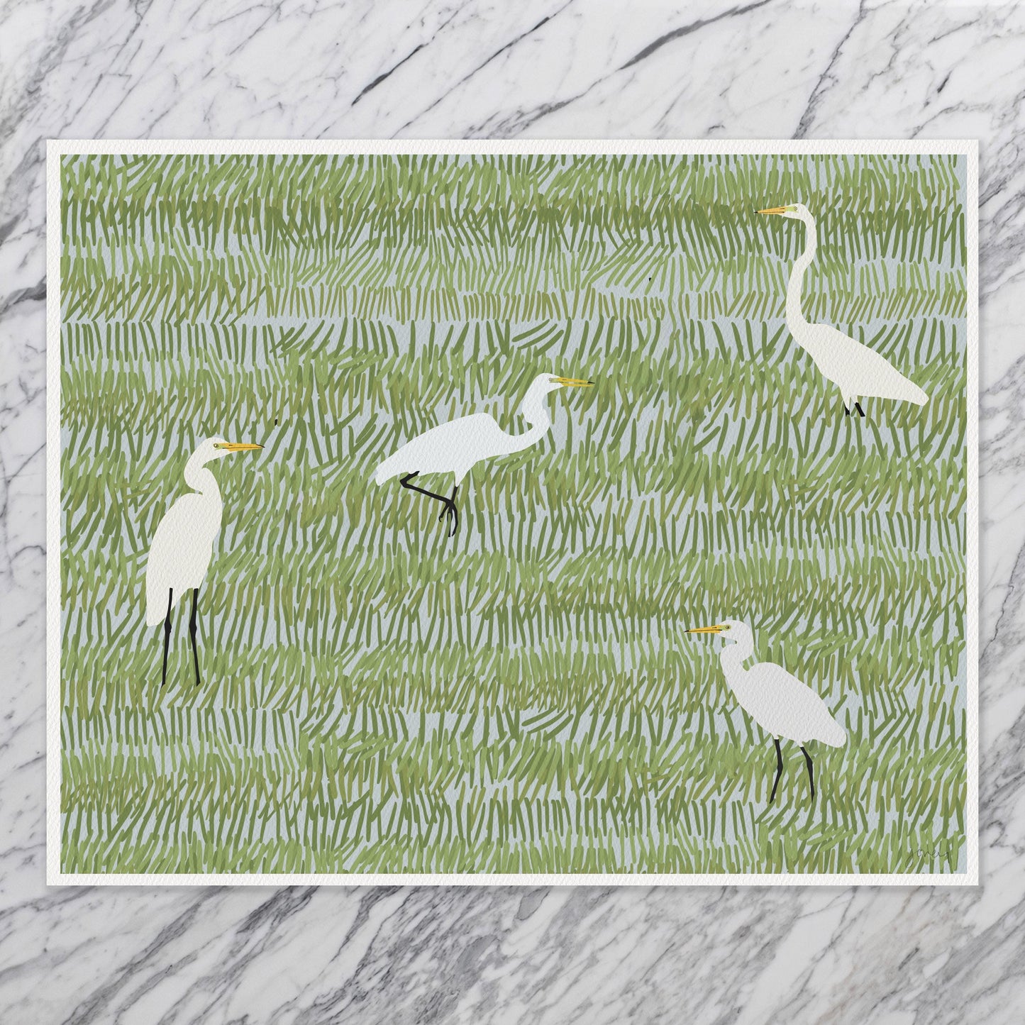Four Egrets Art Print - Unframed or Framed - 220402