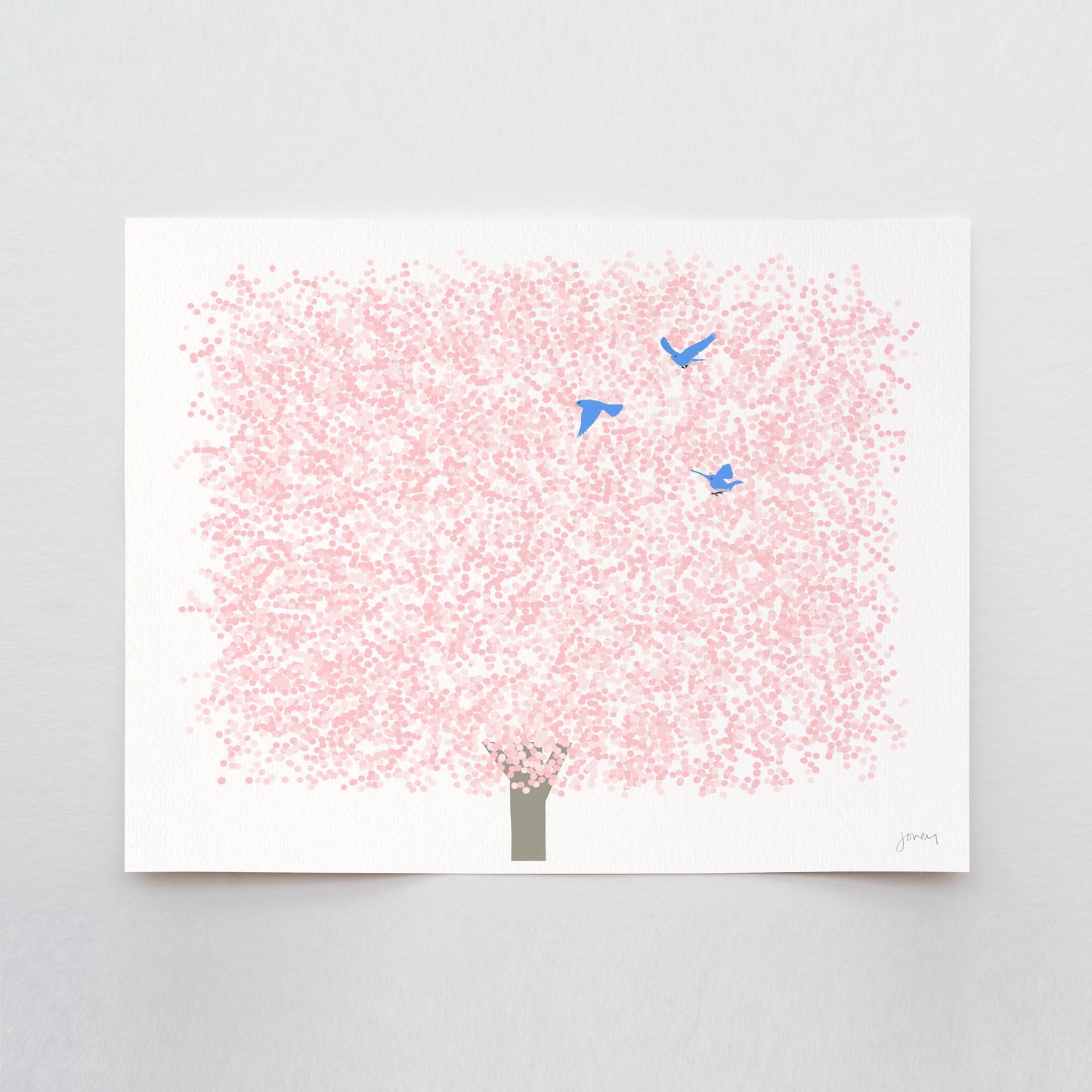 Cherry Blossoms Landscape Art Print- Unframed or Framed - 250328