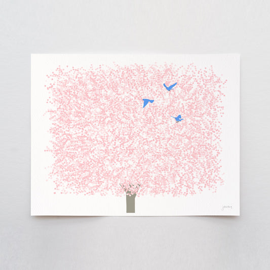 Cherry Blossoms Landscape Art Print- Unframed or Framed - 250328