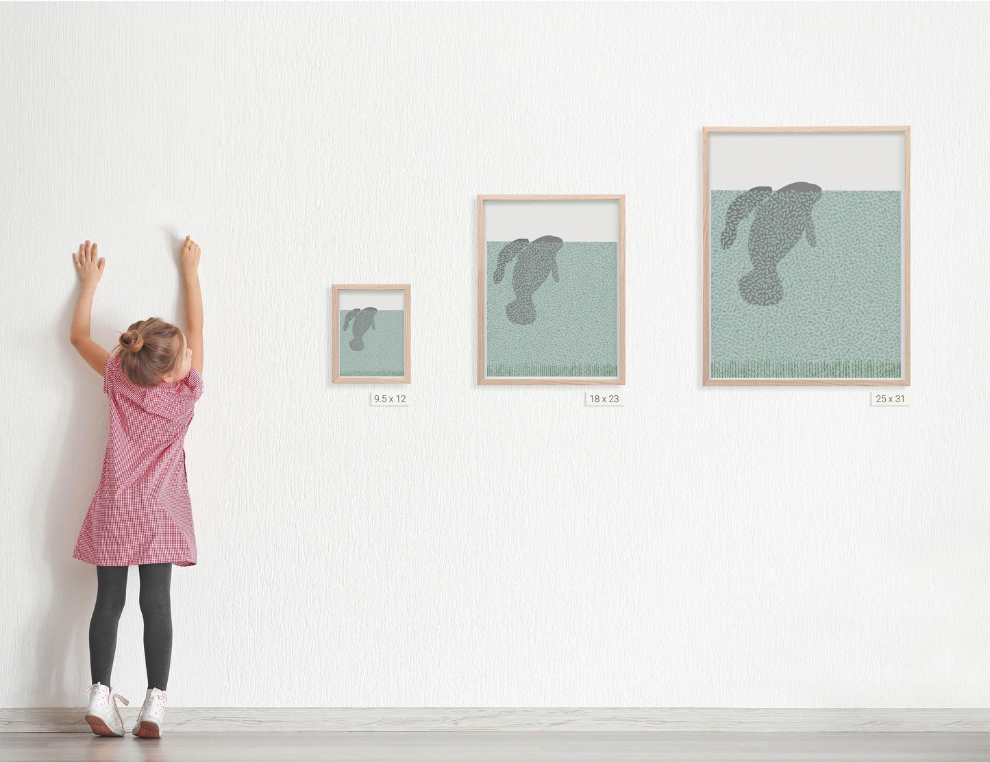 Manatee and Calf Art Print - Unframed or Framed - 250122