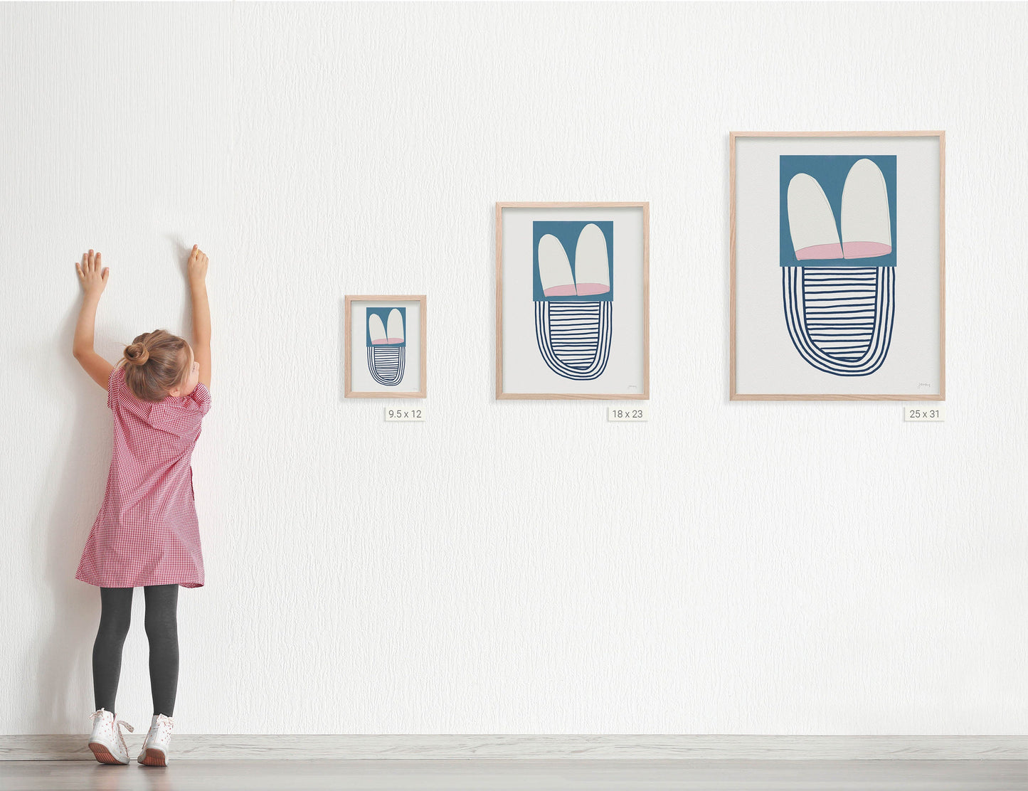 Blue and Pink Abstract Art Print - Unframed or Framed - 180308