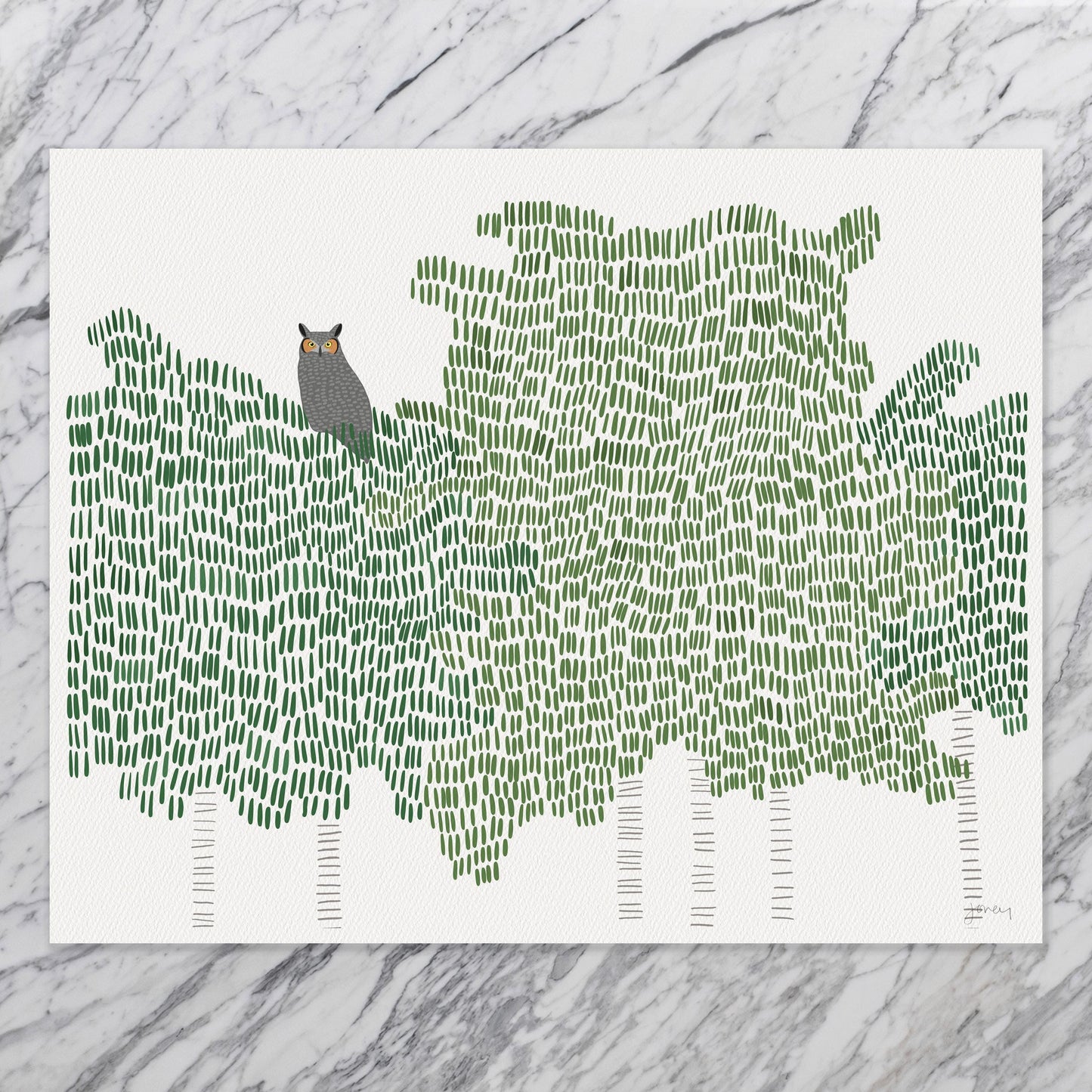 Nesting Great Horned Owl Art Print - Signed and Printed by Jorey Hurley - 251109