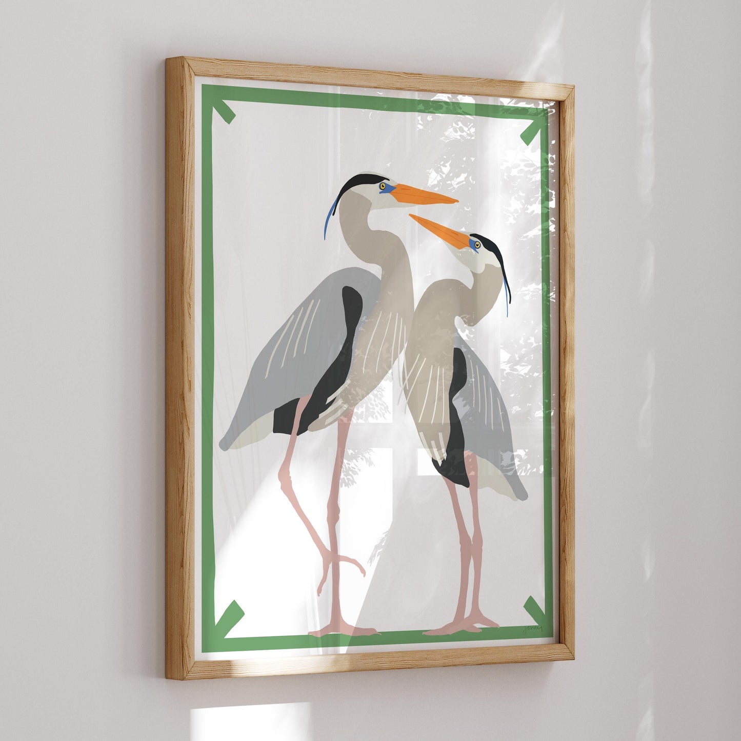Pair of Herons Art Print – Signed Art on Museum Quality Paper