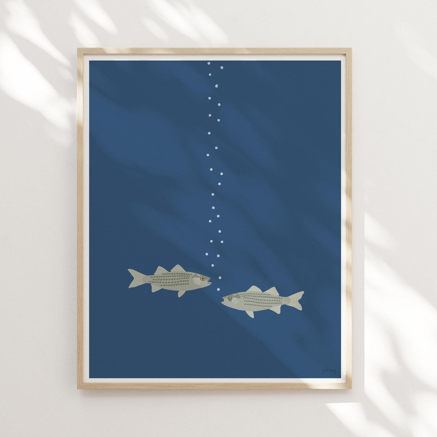 Two Striped Bass Art Print - Unframed or Framed - 241128