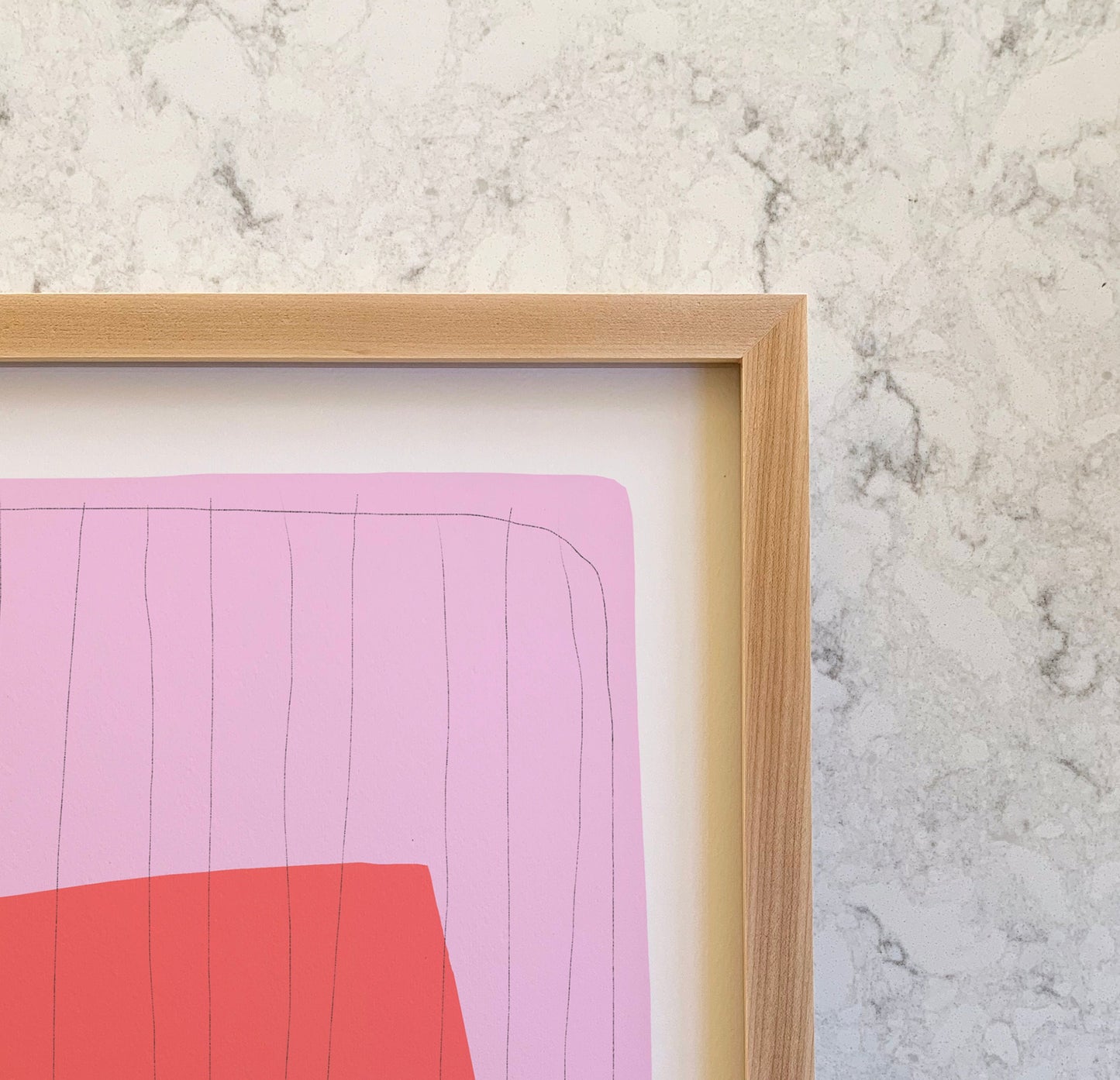 Abstract with Pink and Red Art Print - Unframed or Framed - 190309