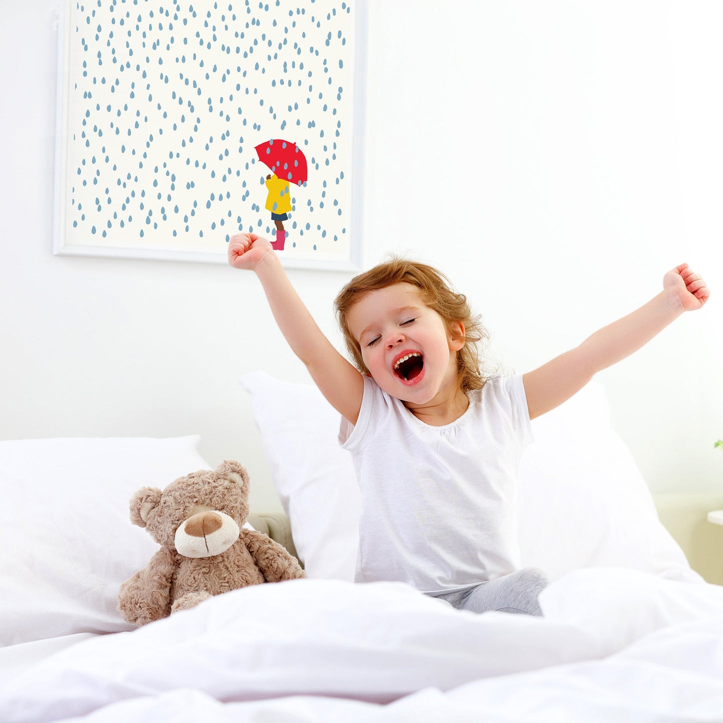 Little Girl in the Rain Art Print - Unframed or Framed - 140206