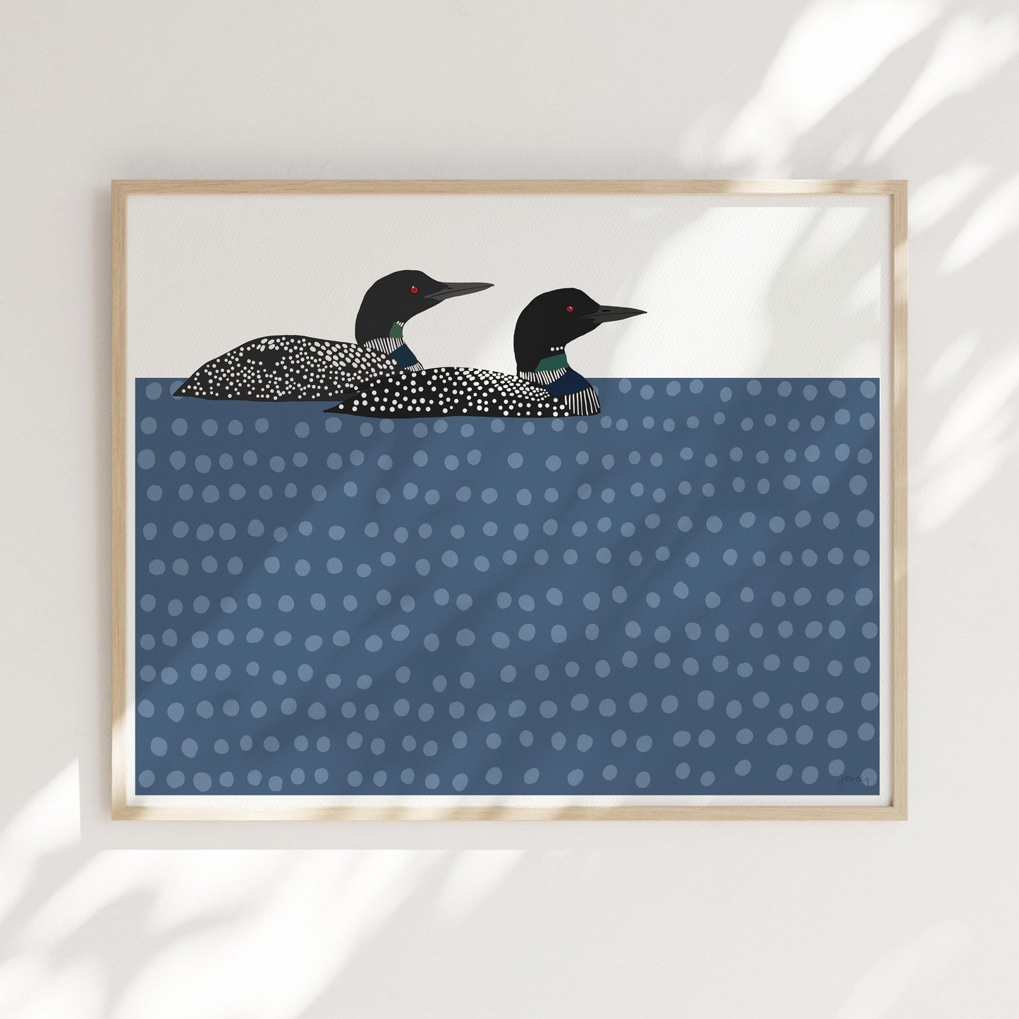 Swimming Loons Art Print - Unframed or Framed - 250226