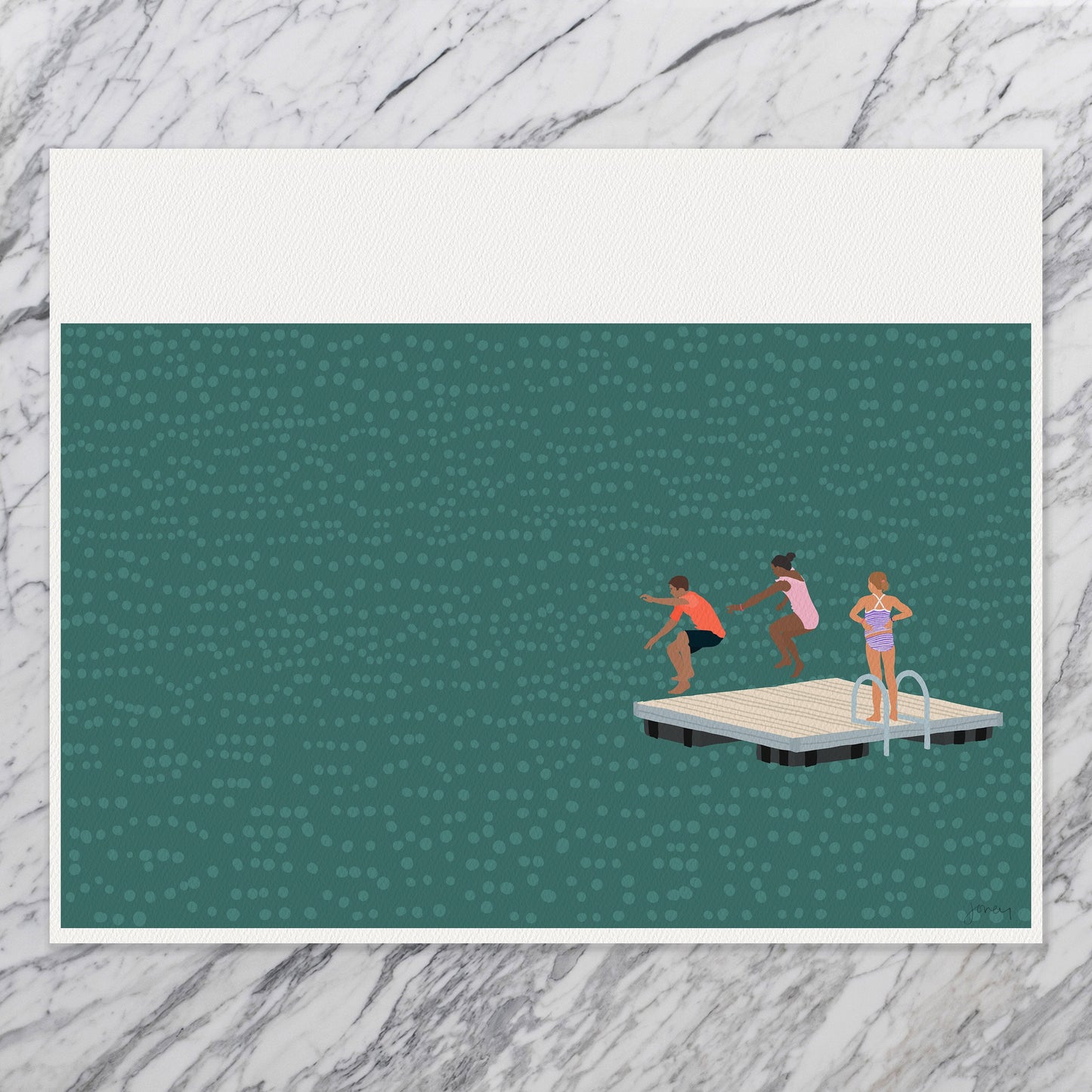Lake Swim Platform Art Print - Unframed or Framed - 210602