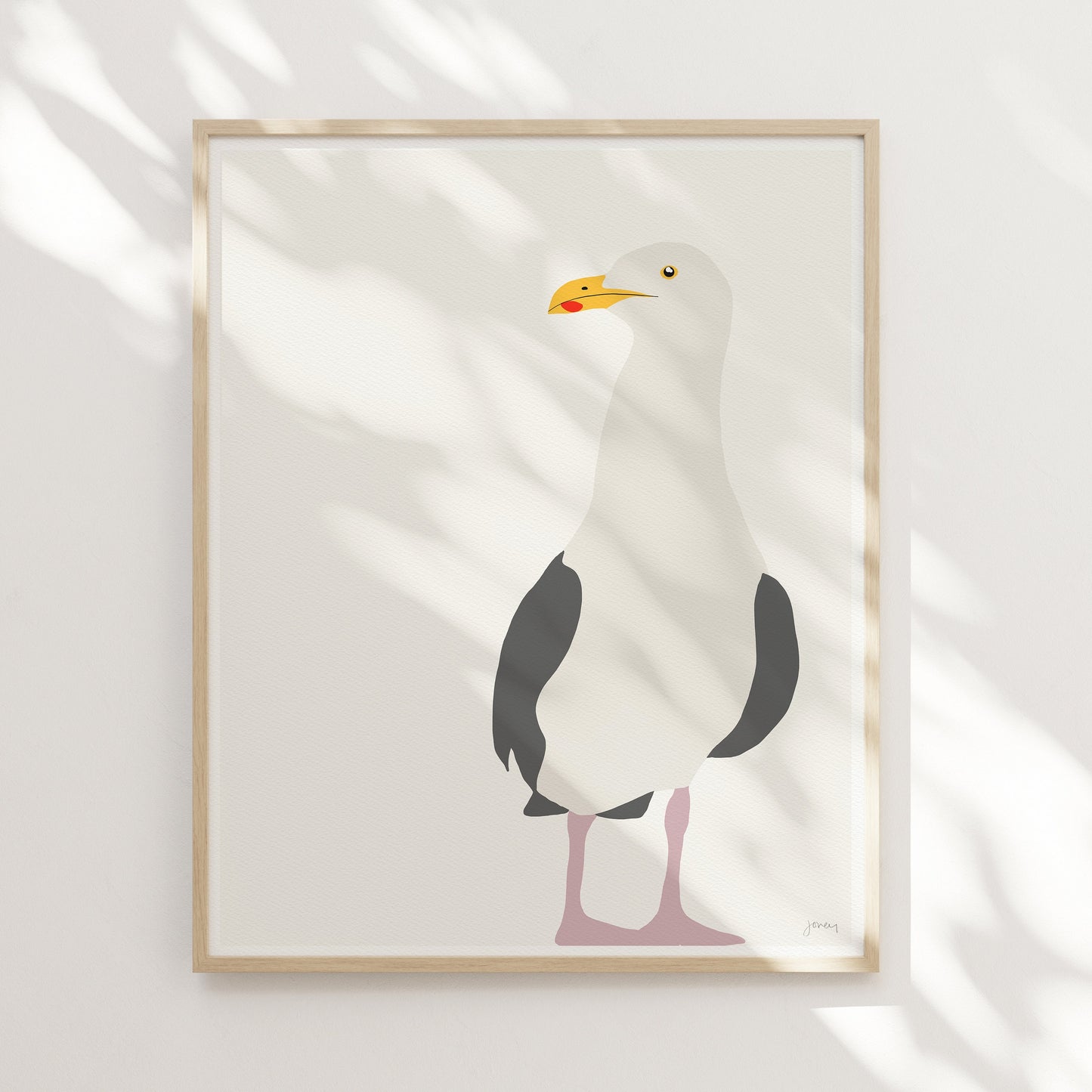 Standing Seagull Art Print - Unframed or Framed - 130806