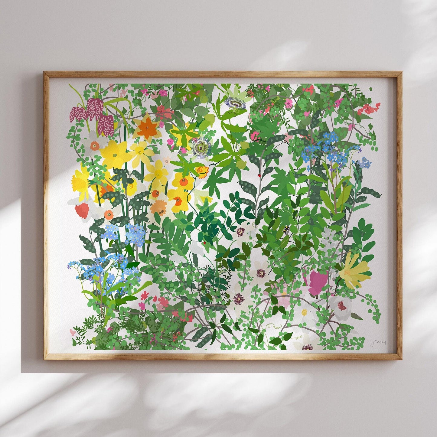 Mille Fleurs with Daffodils Art Print - Unframed or Framed - 210517