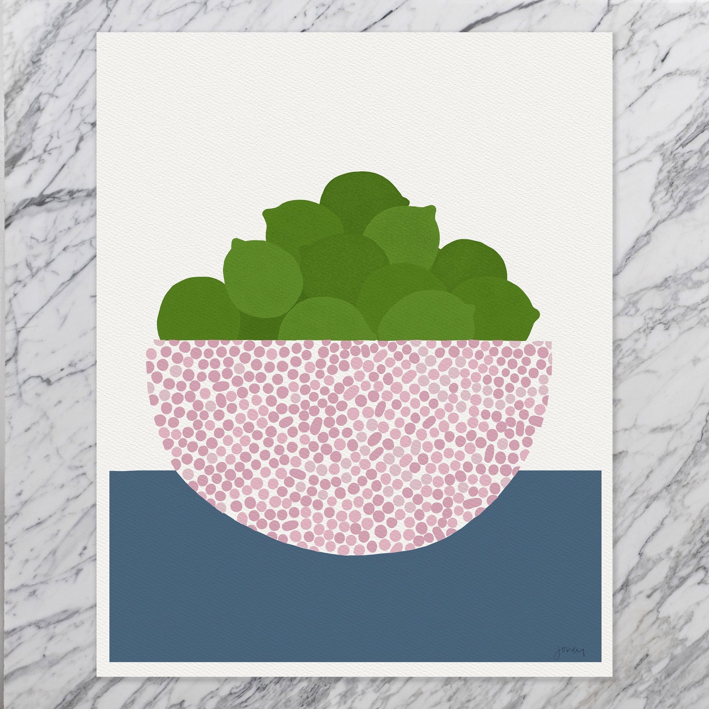 Bowl of Limes Abstract Still Life Art Print - Framed or Unframed - 230409