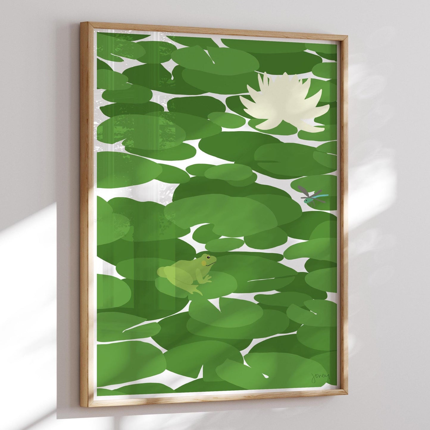 Frog on Lily Pads Art Pint - Unframed or Framed - 130606