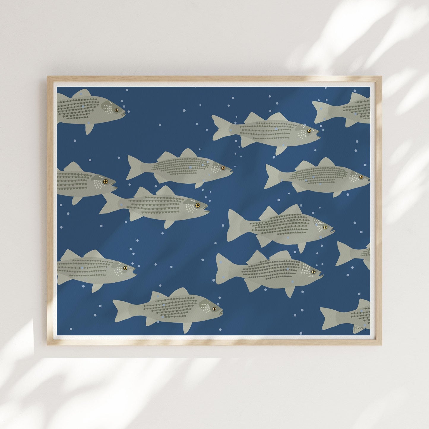 Deepwater Stripers Art Print - Unframed or Framed - 250129