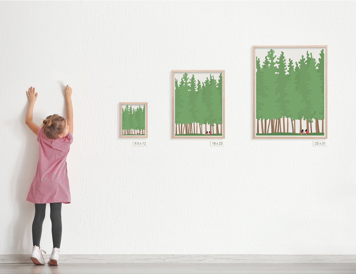 Kids Playing in the Woods Art Print - Unframed or Framed - 200819