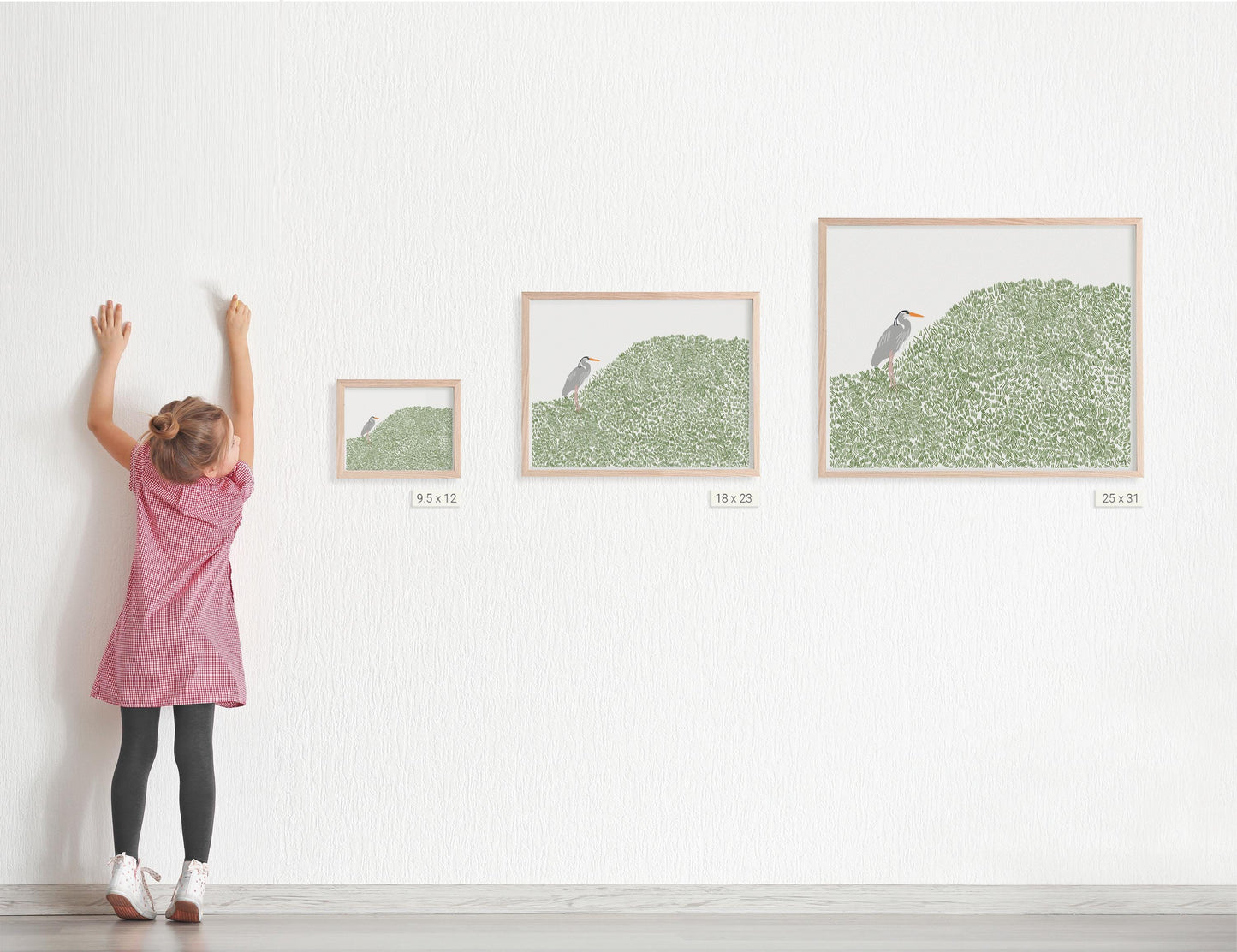 Heron on a Hill Print – Minimalist Coastal Wall Art | Signed - 251012