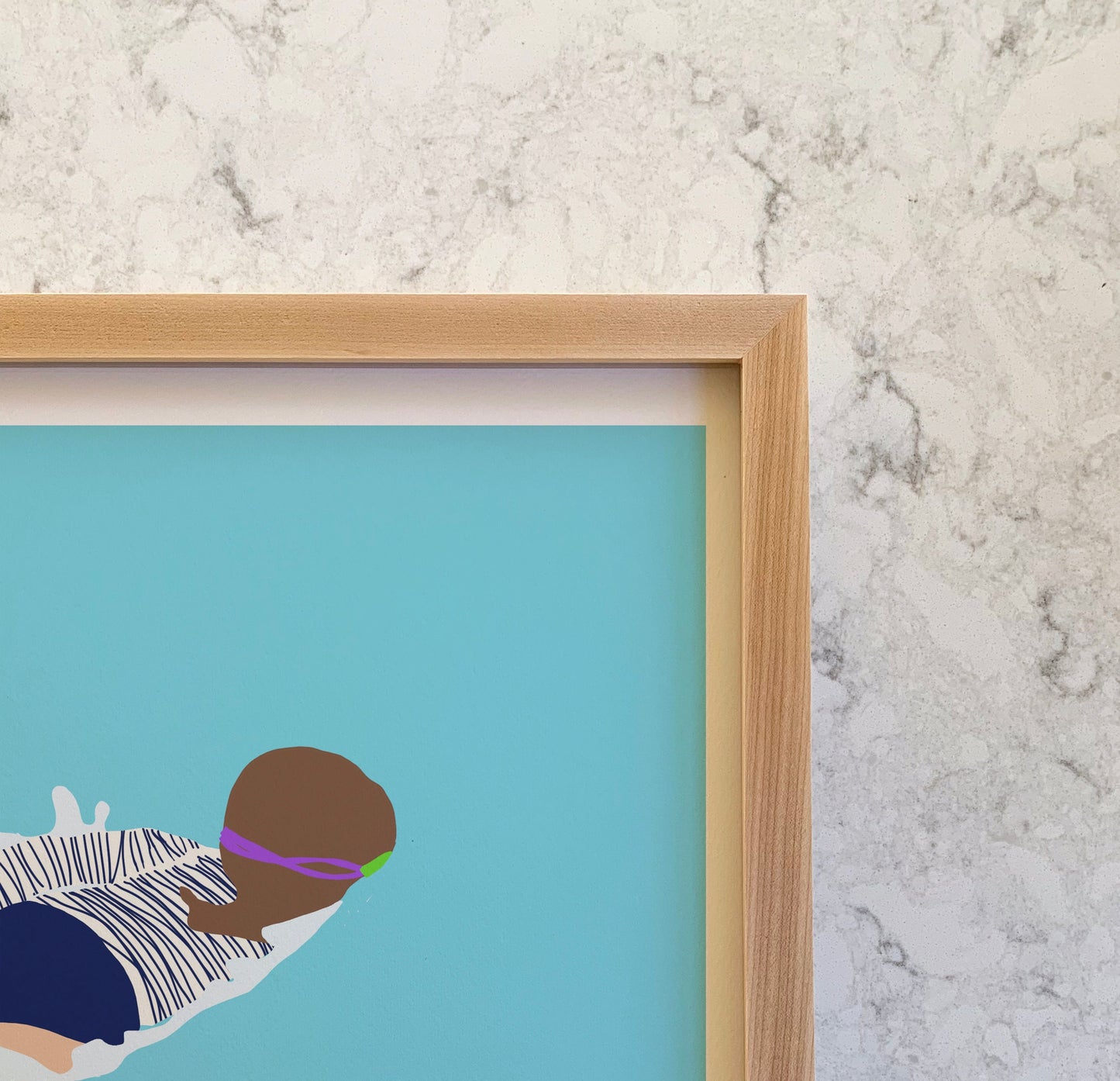 Face Down Swimming Art Print - Unframed or Framed - 150622