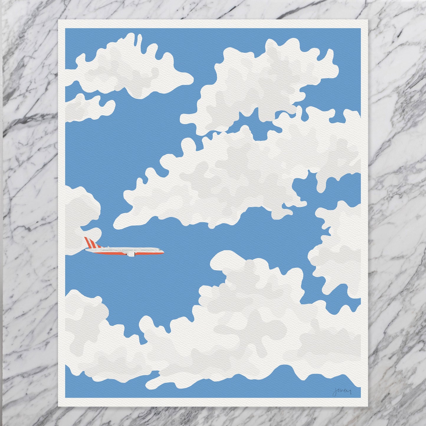 Plane in the Clouds Art Print - Unframed or Framed - 230221
