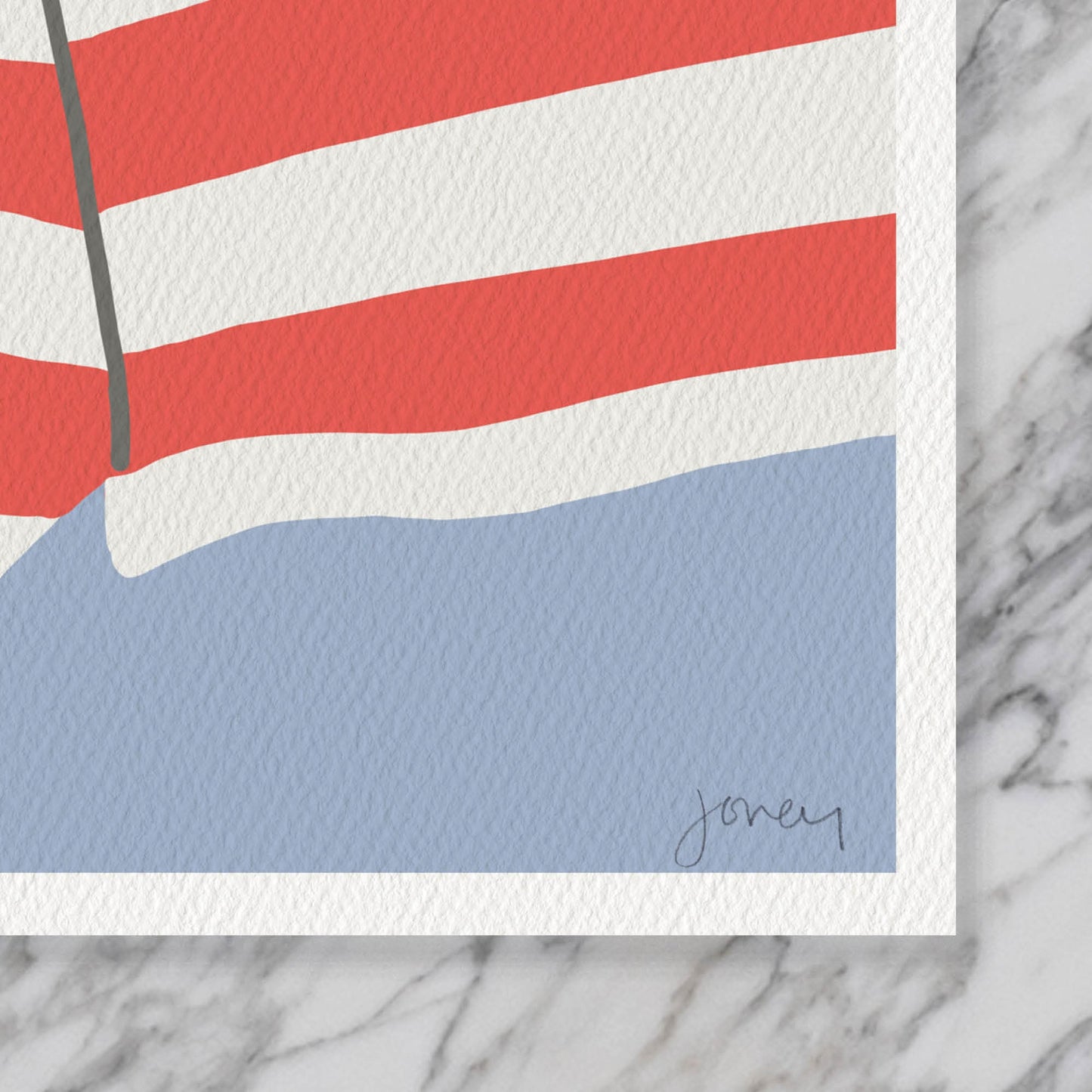 Coral Umbrella Art Print - Unframed or Framed - 240714