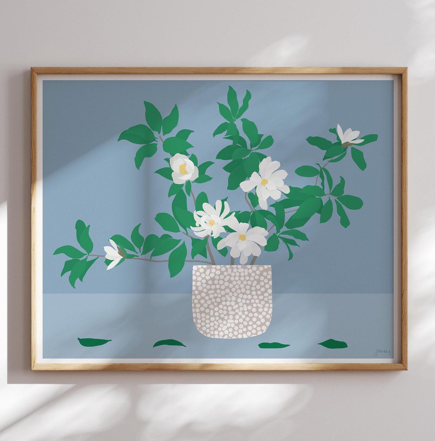 Magnolia Leaves Abstract Still Life Art Print - Unframed or Framed - 250205