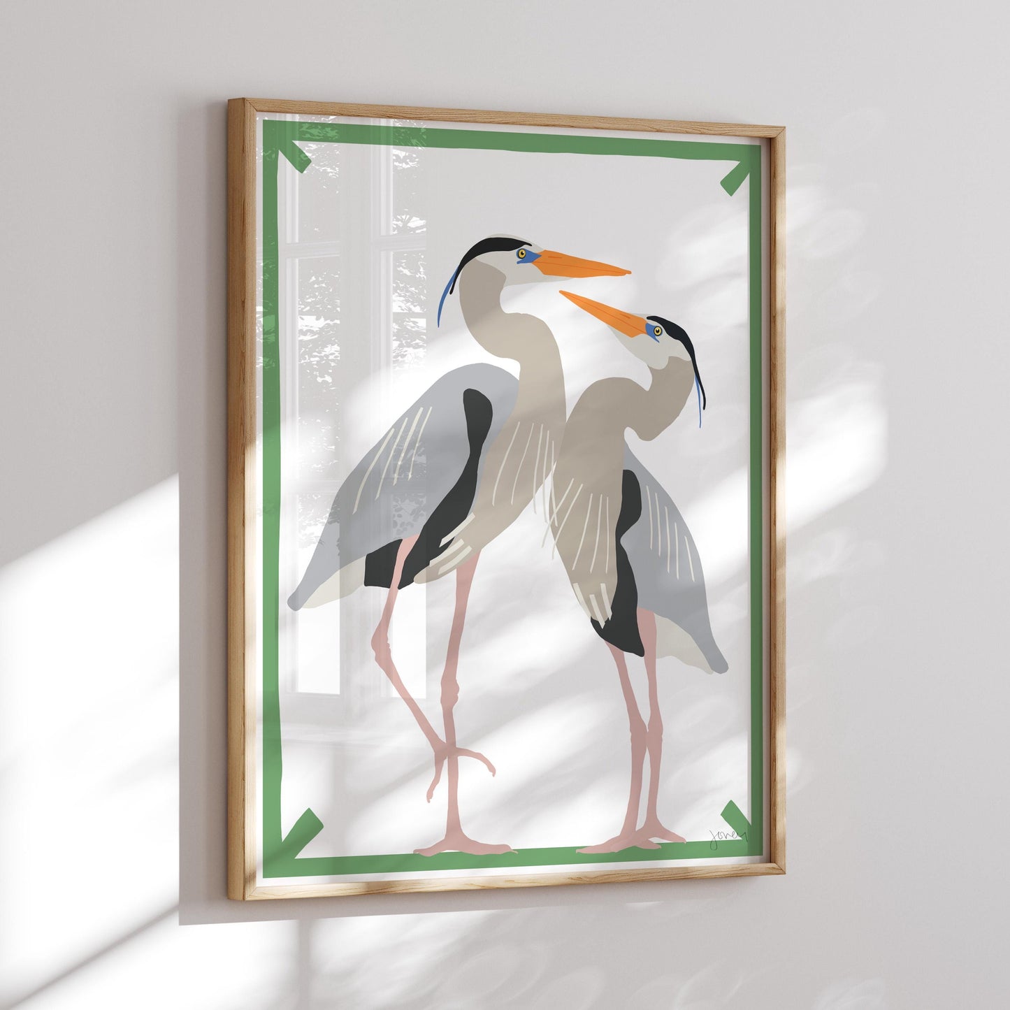 Pair of Herons Art Print – Signed Art on Museum Quality Paper