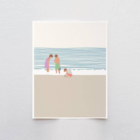 Three Kids on the Beach Art Print - Unframed or Framed - 140619