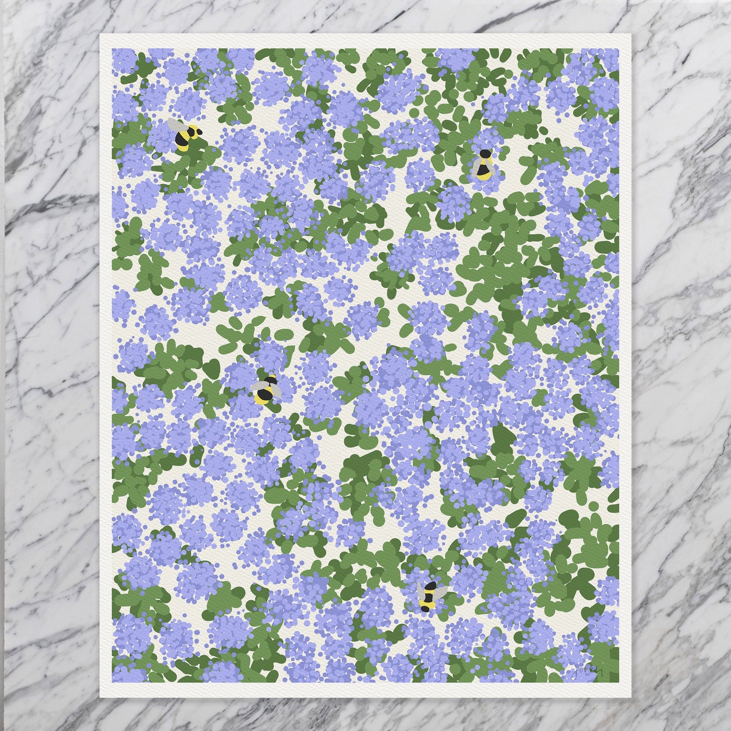 Bees and Rosemary Art Print- Unframed or Framed - 140318