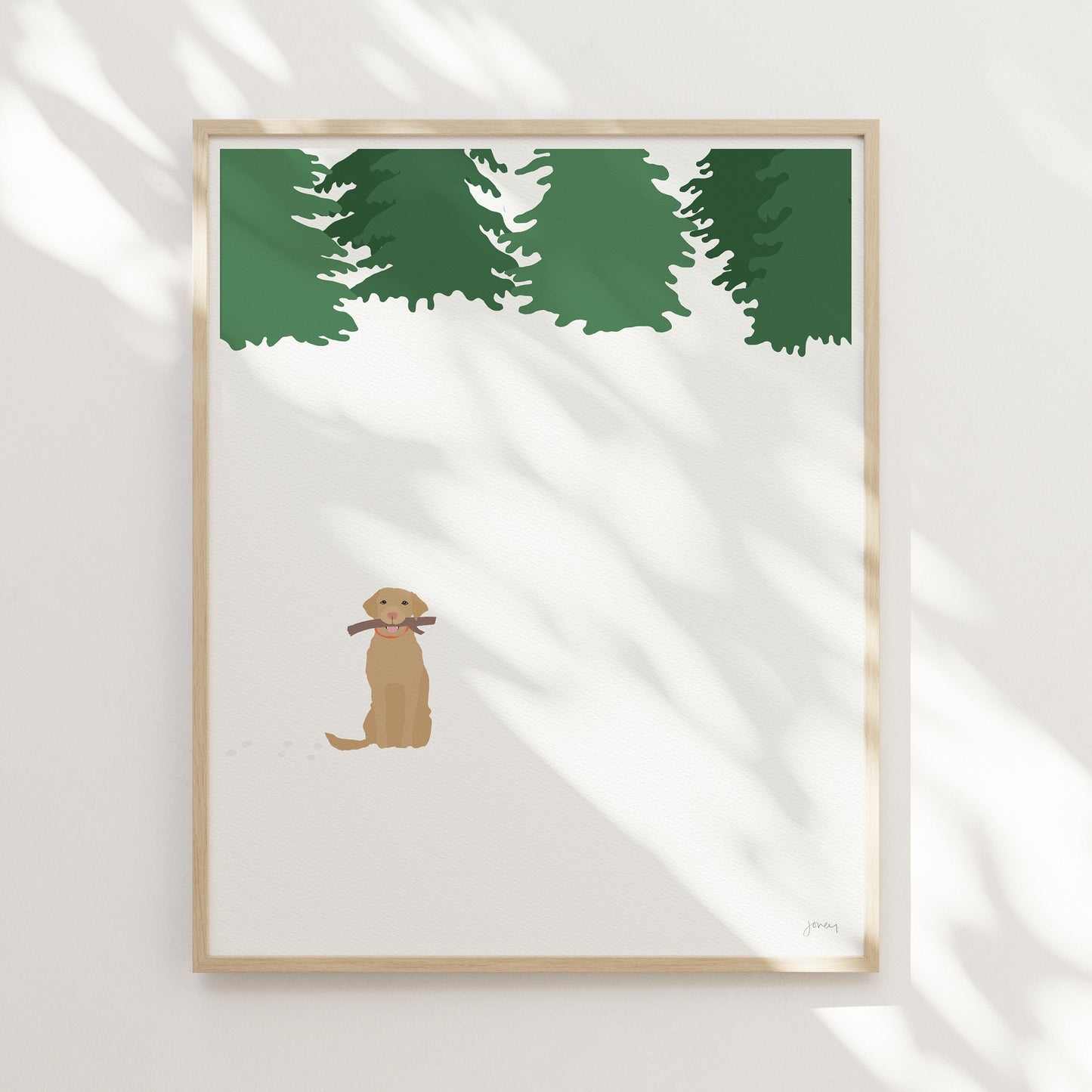 Labrador in the Snow Art Print - Unframed or Framed - 230128