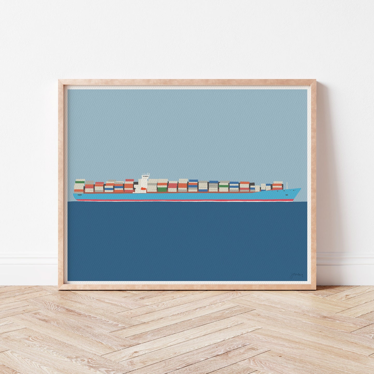 Triple-E Container Ship Art Print - Unframed or Framed - 160111