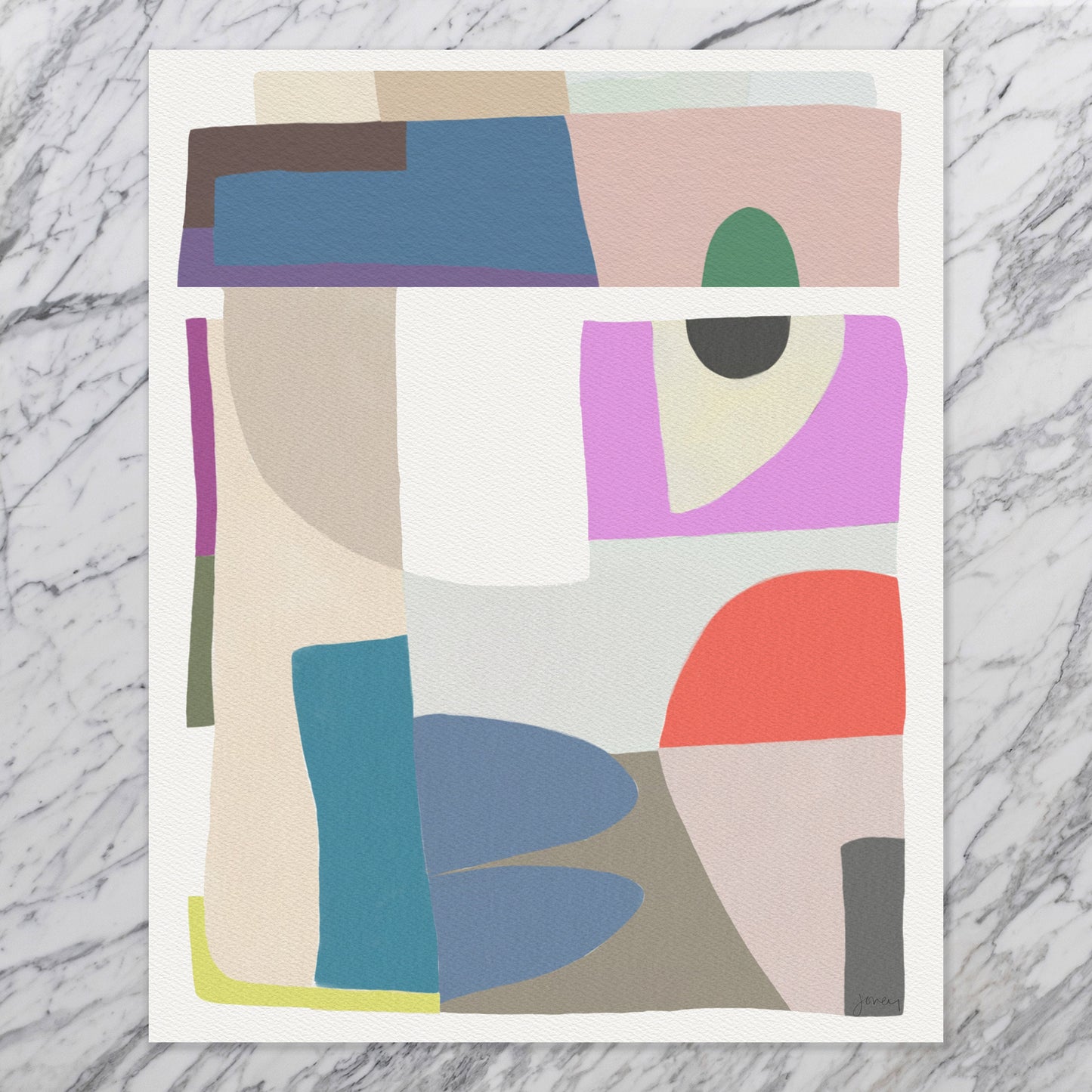 Abstract Shapes Art Print - Unframed or Framed - 180329