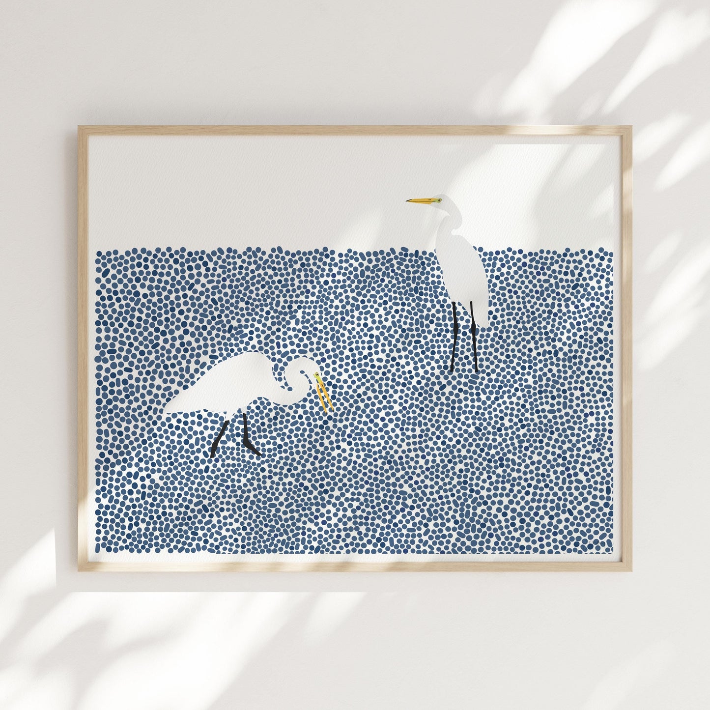 Wading Egrets Landscape Art Print - Unframed or Framed - 231112