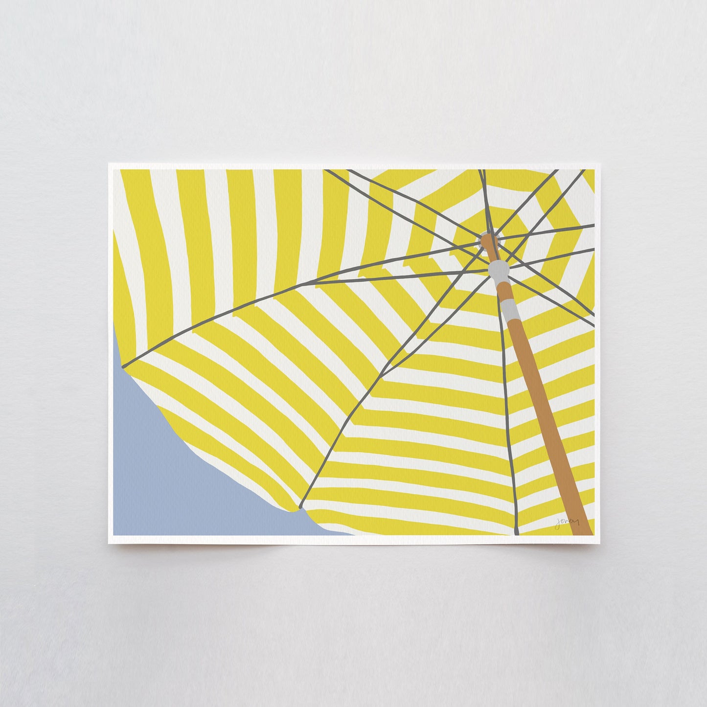 Yellow Umbrella Art Print - Unframed or Framed - 230820
