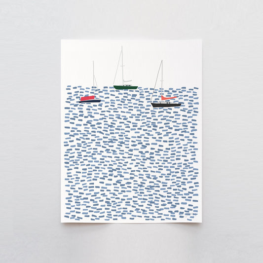 Moored Sailboats Art Print - Unframed or Framed - 250713