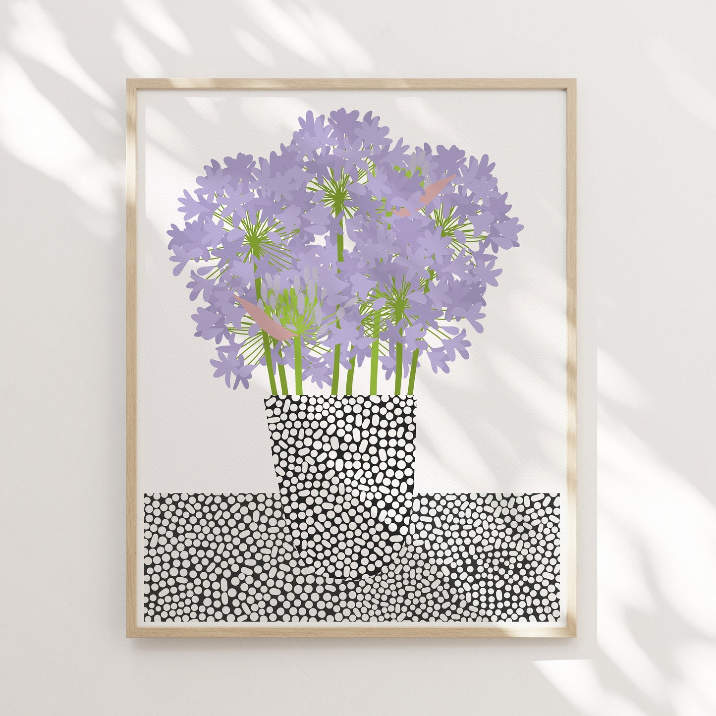 Abstract Agapanthus Still Life Art Print - Unframed or Framed - 220121
