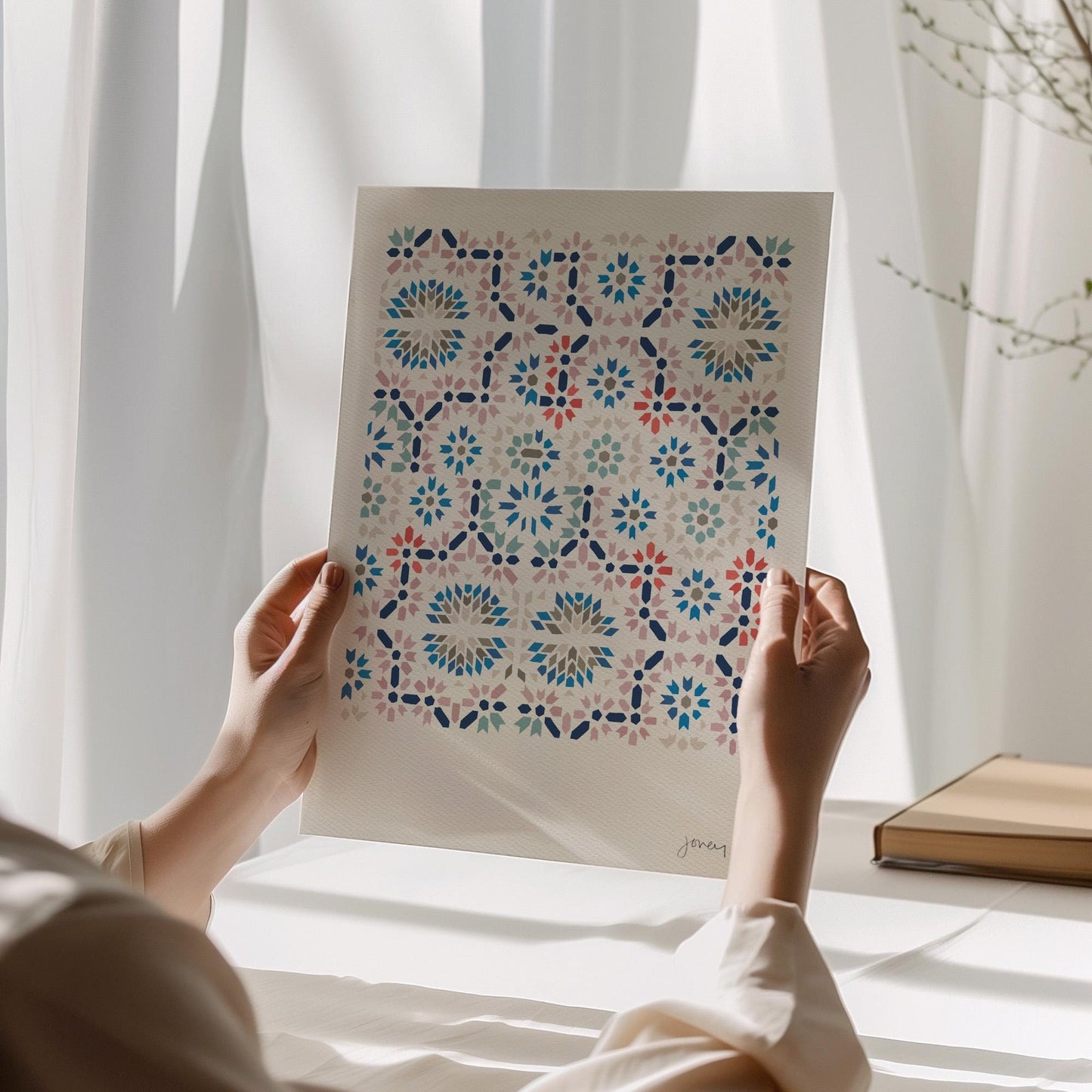 Abstract Tile Art Print - Vibrant Color Artwork | Framed or Unframed Options