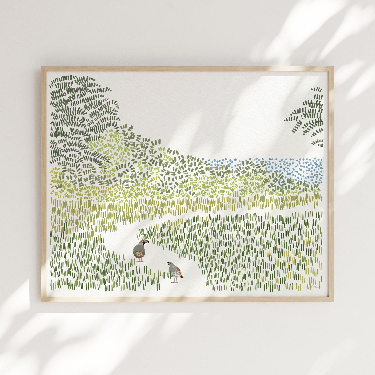 Quail on California Coast Art Print - Unframed or Framed - 240801