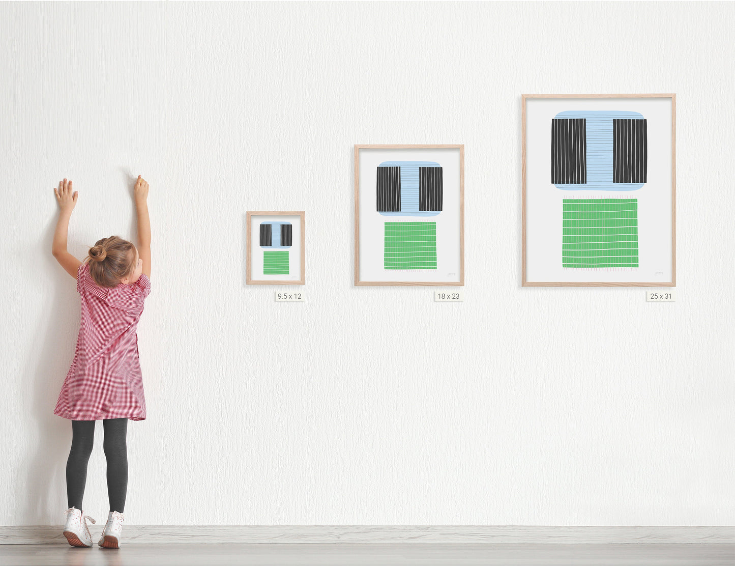 Blue and Green Abstract Art Print- Unframed or Framed - 190705