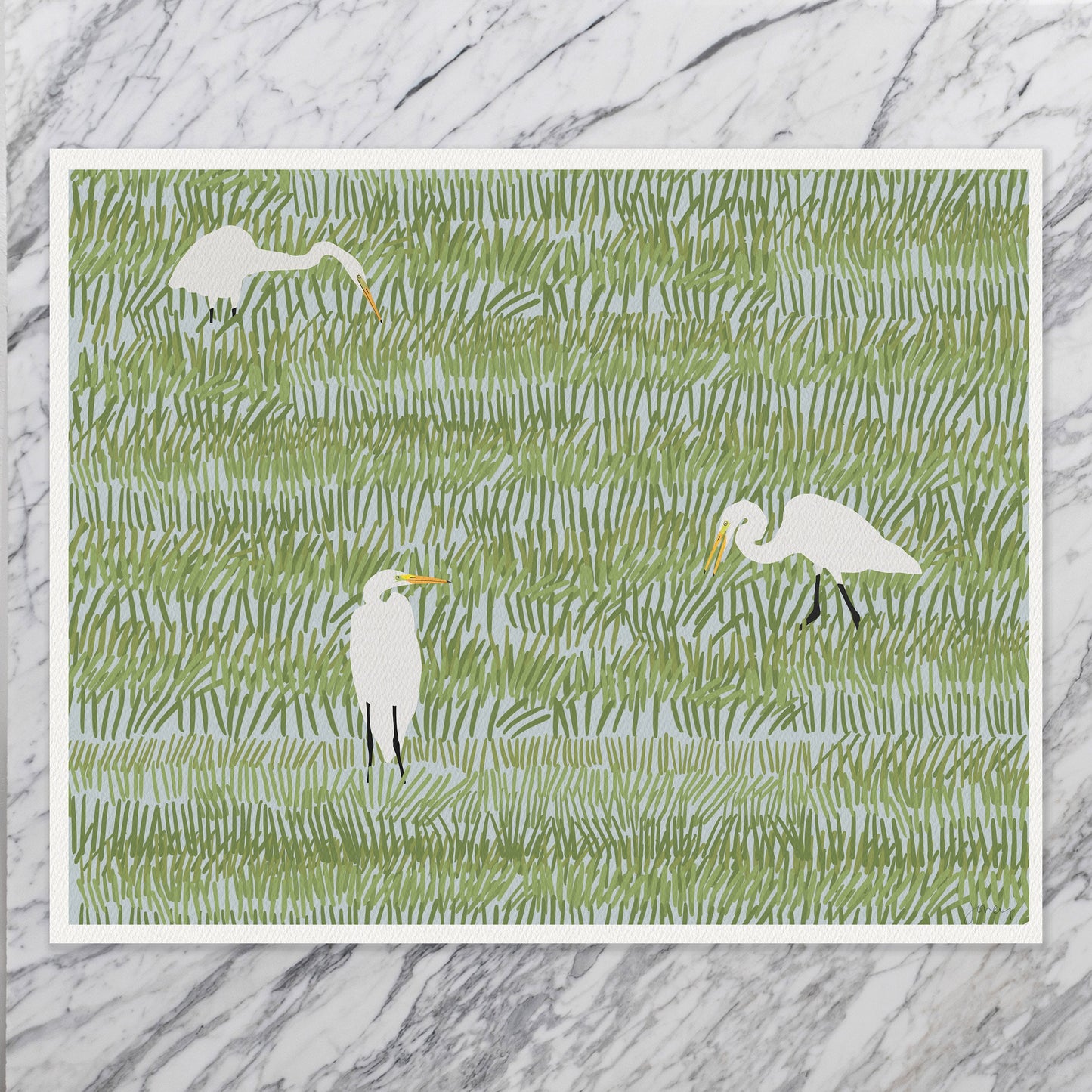 Great Egrets Art Print - Unframed or Framed - 220402