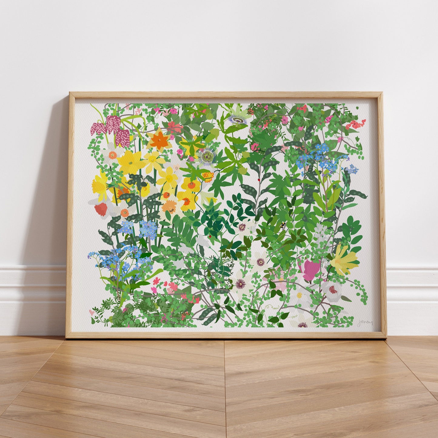 Mille Fleurs with Daffodils Art Print - Unframed or Framed - 210517