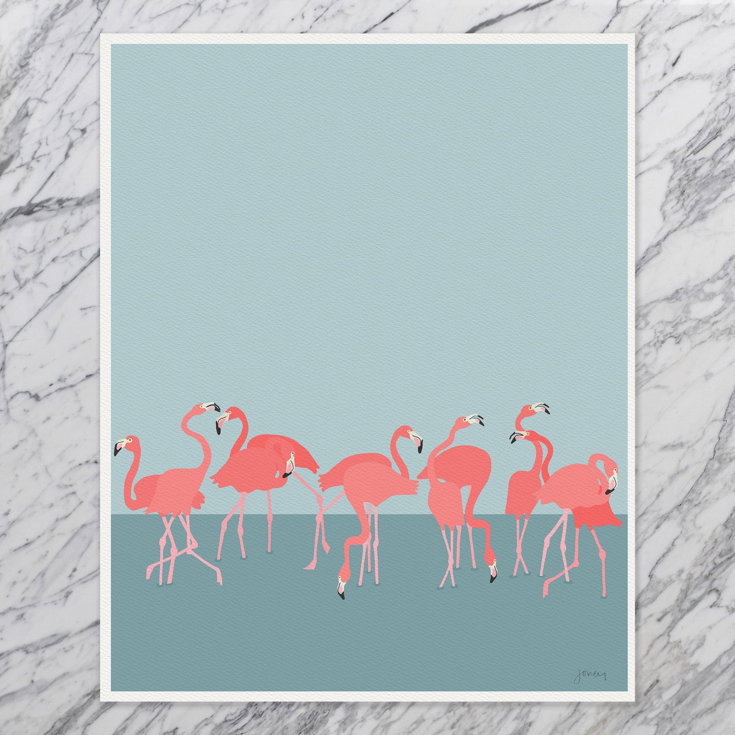 Flamboyance of Flamingos Art Print - Unframed or Framed - 230309