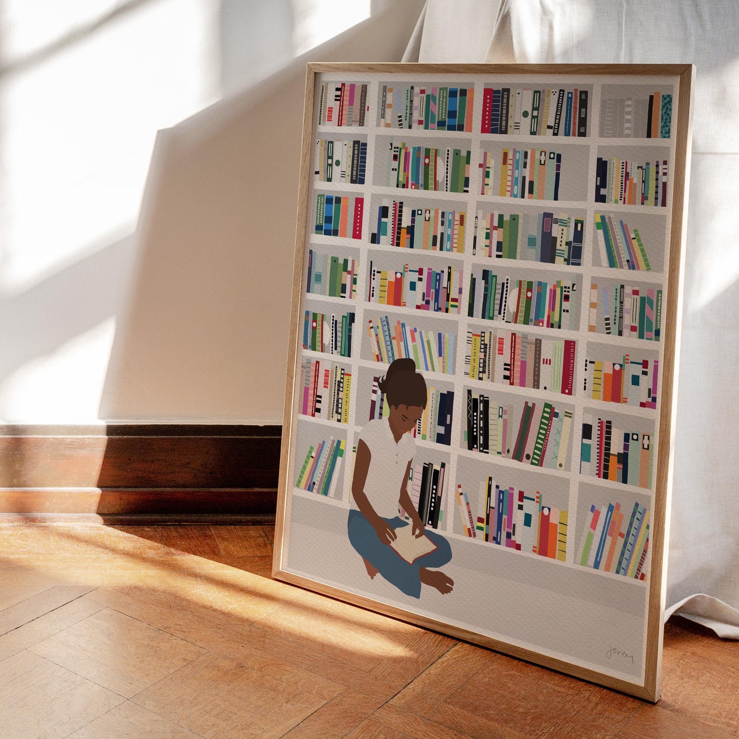 Young Bookworm Art Print - Unframed or Framed - 200721