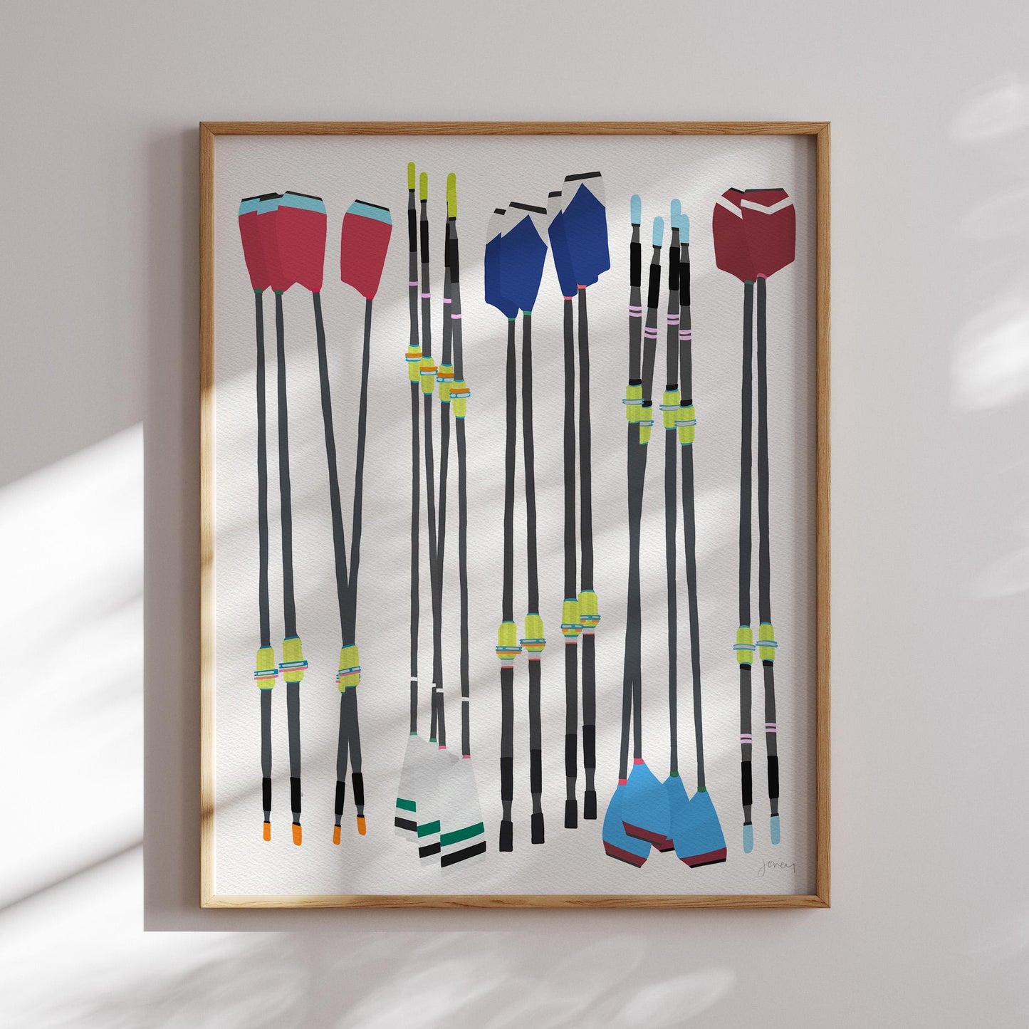 Rowing Crew Oars Art Print - Unframed or Framed - 250525