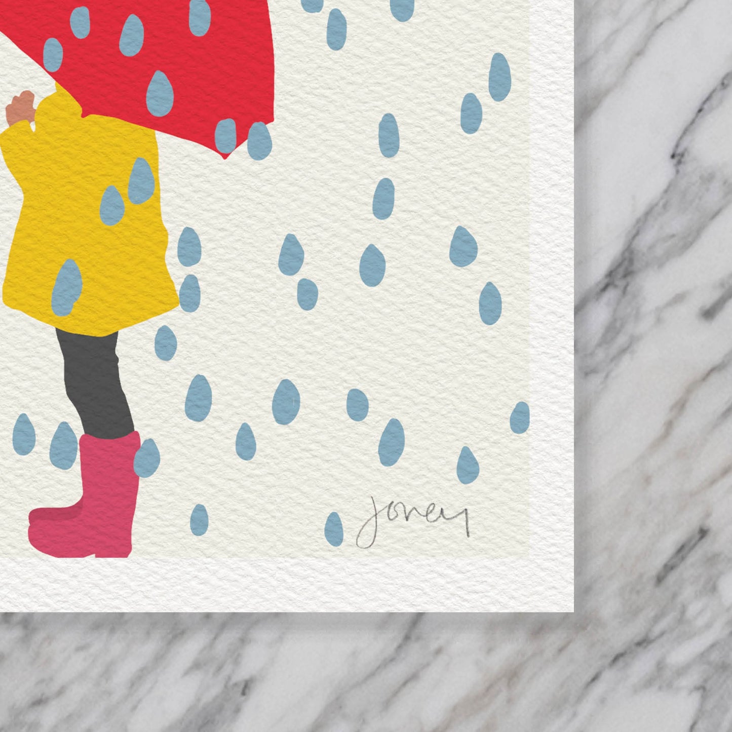 Little Girl in the Rain Art Print - Unframed or Framed - 140206