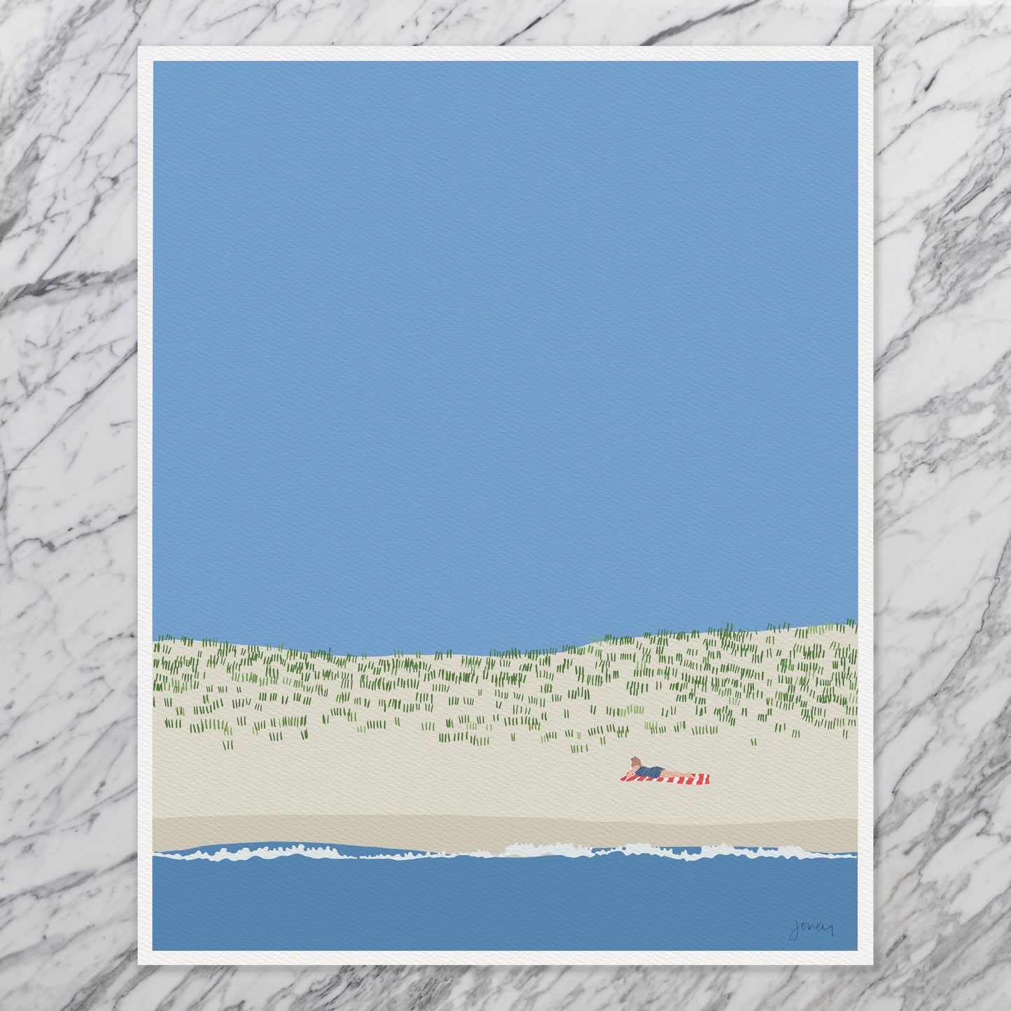 Beach Reading Art Print - Unframed or Framed - 230527